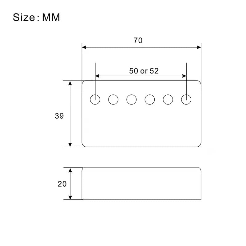 Guyker Humbucker Pickup Cover (50mm/52mm Pole Spacing) - Cupronickel Bridge and Neck Pickups Frame Set Replacement Parts for Les